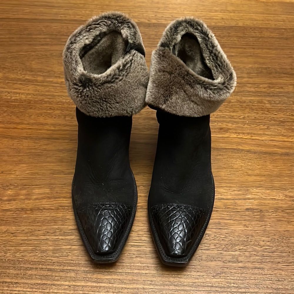 Cats Paw fur lined western boots
